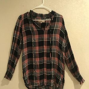 Plaid long sleeve top